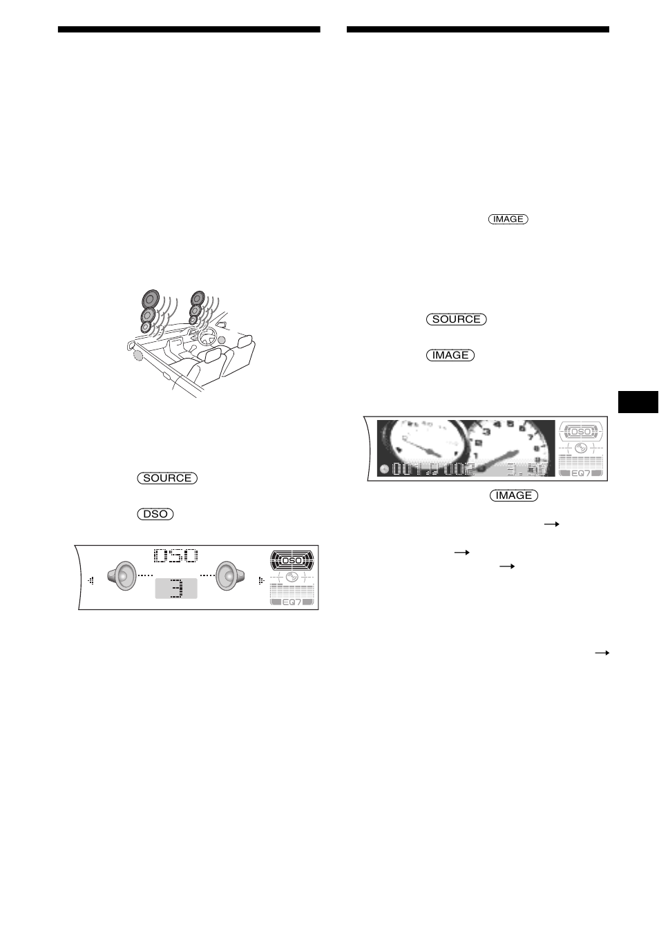 Selección de la imagen y el modo de pantalla, Configuración del organizador de sonido de, Baja frecuencia dinámico (dso) | Selección de la imagen y el modo de, Pantalla | Sony CDX-FW700 User Manual | Page 51 / 60