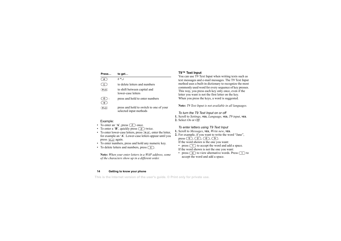 Sony T105 User Manual | Page 14 / 70