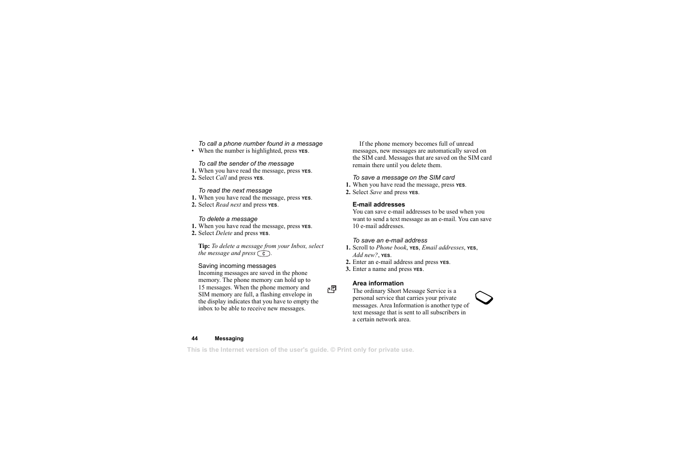 Sony T105 User Manual | Page 44 / 70