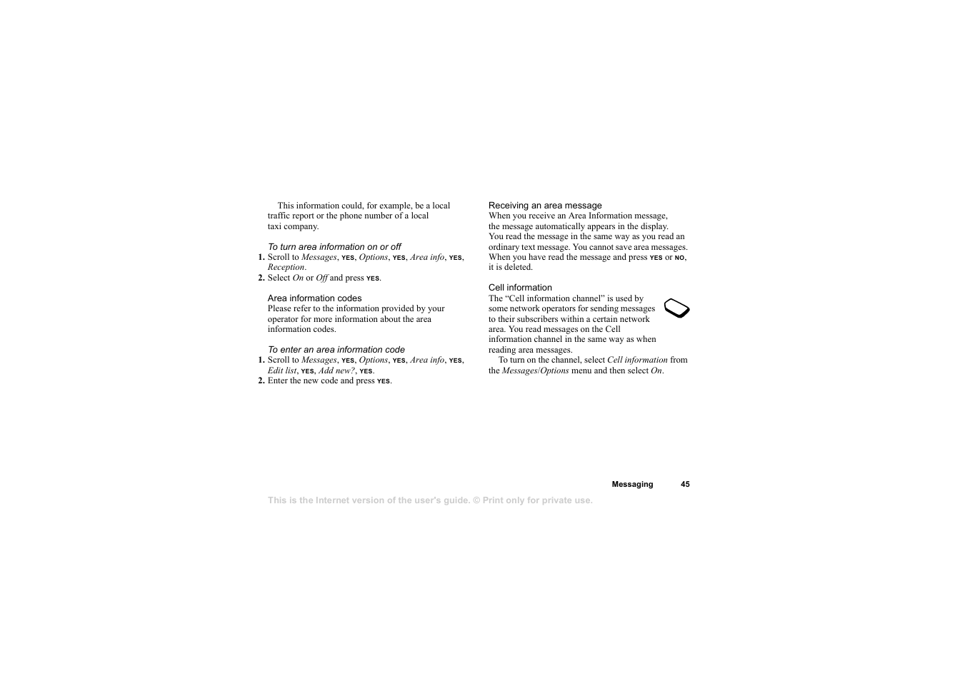 Sony T105 User Manual | Page 45 / 70
