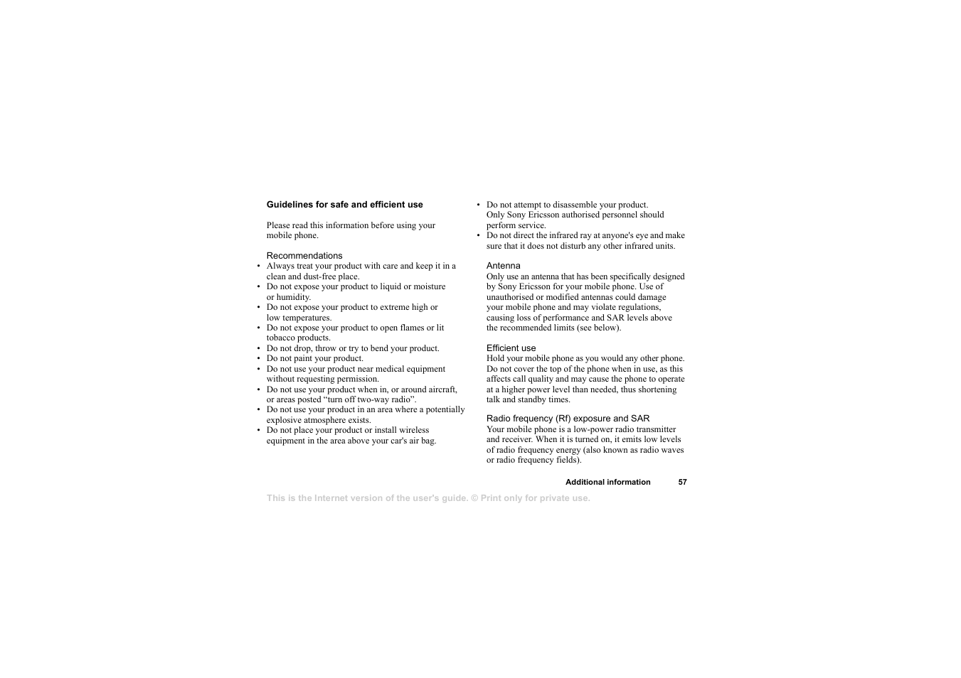 Sony T105 User Manual | Page 57 / 70