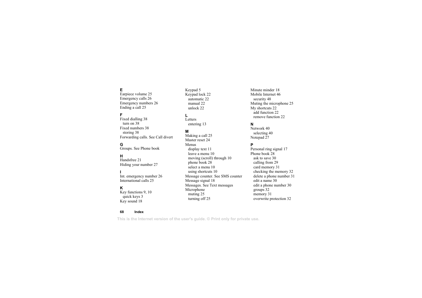 Sony T105 User Manual | Page 68 / 70