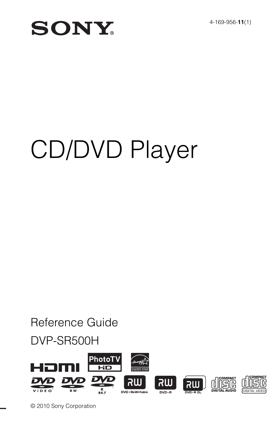 Sony DVPSR500H User Manual | 12 pages