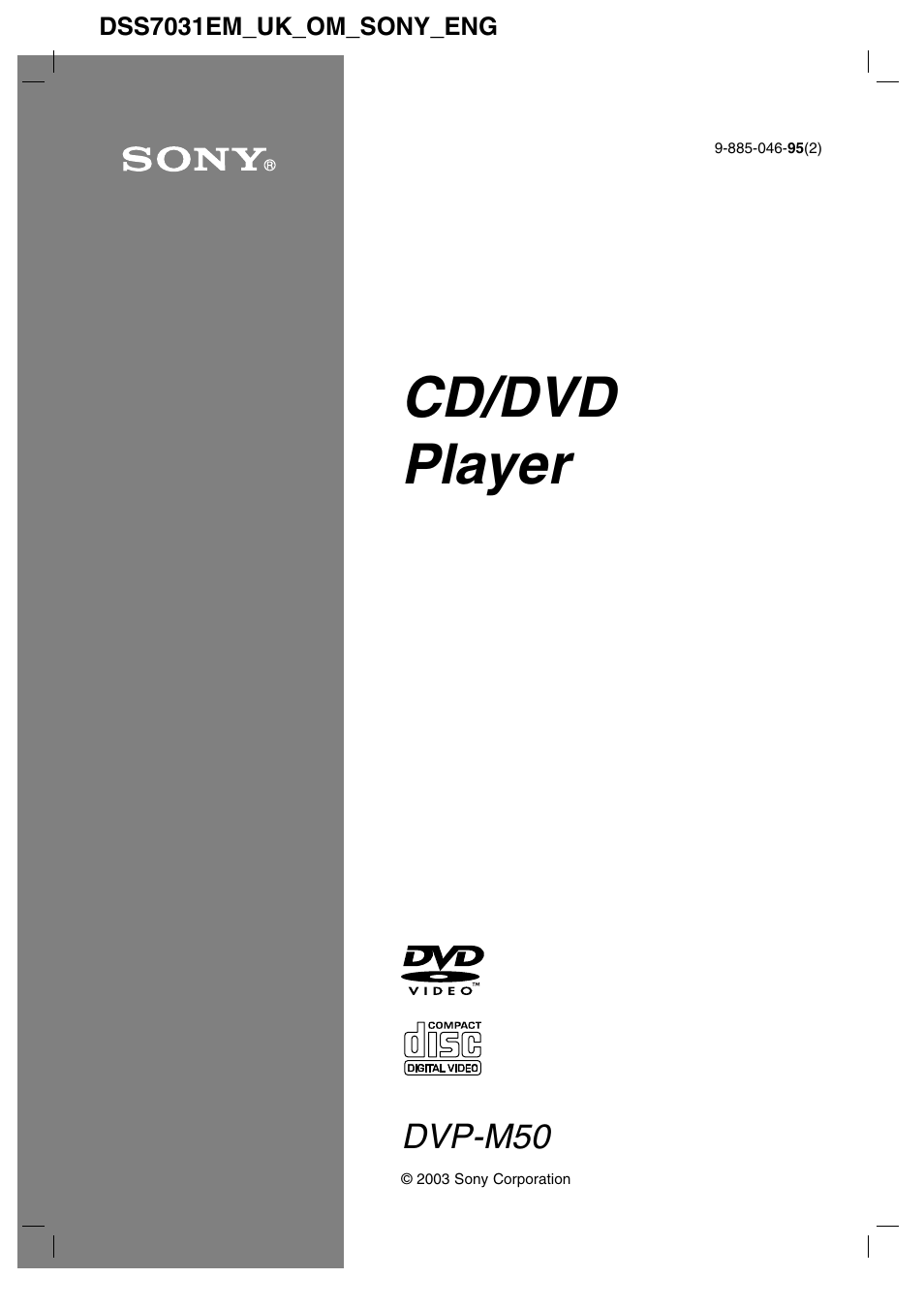 Sony DVP-M50 User Manual | 28 pages