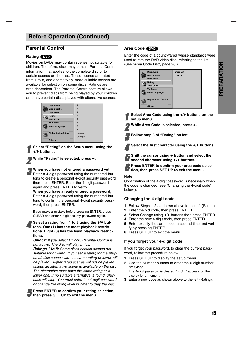 Before operation (continued) | Sony DVP-M50 User Manual | Page 15 / 28