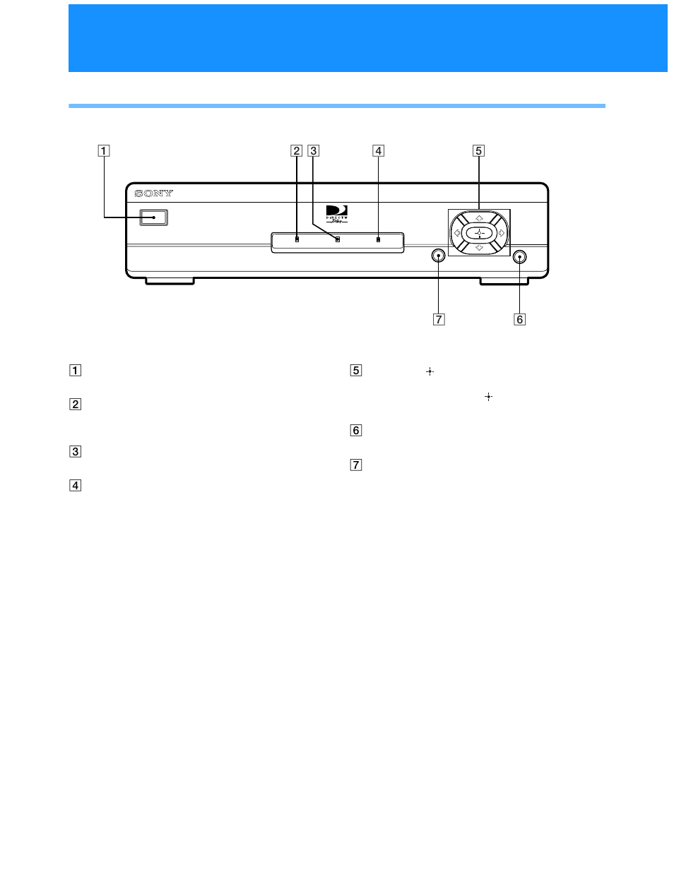 Location and function of controls, Front panel | Sony SAT-A55 User Manual | Page 68 / 80