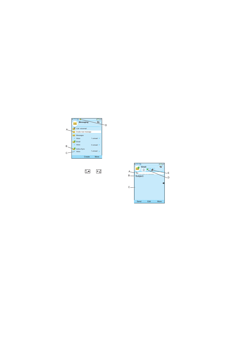Folders, Creating a message, Folders creating a message | 8exchange activesync | Sony M600i User Manual | Page 8 / 15