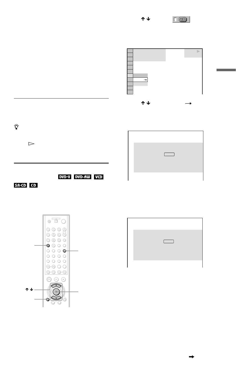 Repeating a specific portion (a- b repeat play) | Sony DVP-NS705V  EN User Manual | Page 47 / 92