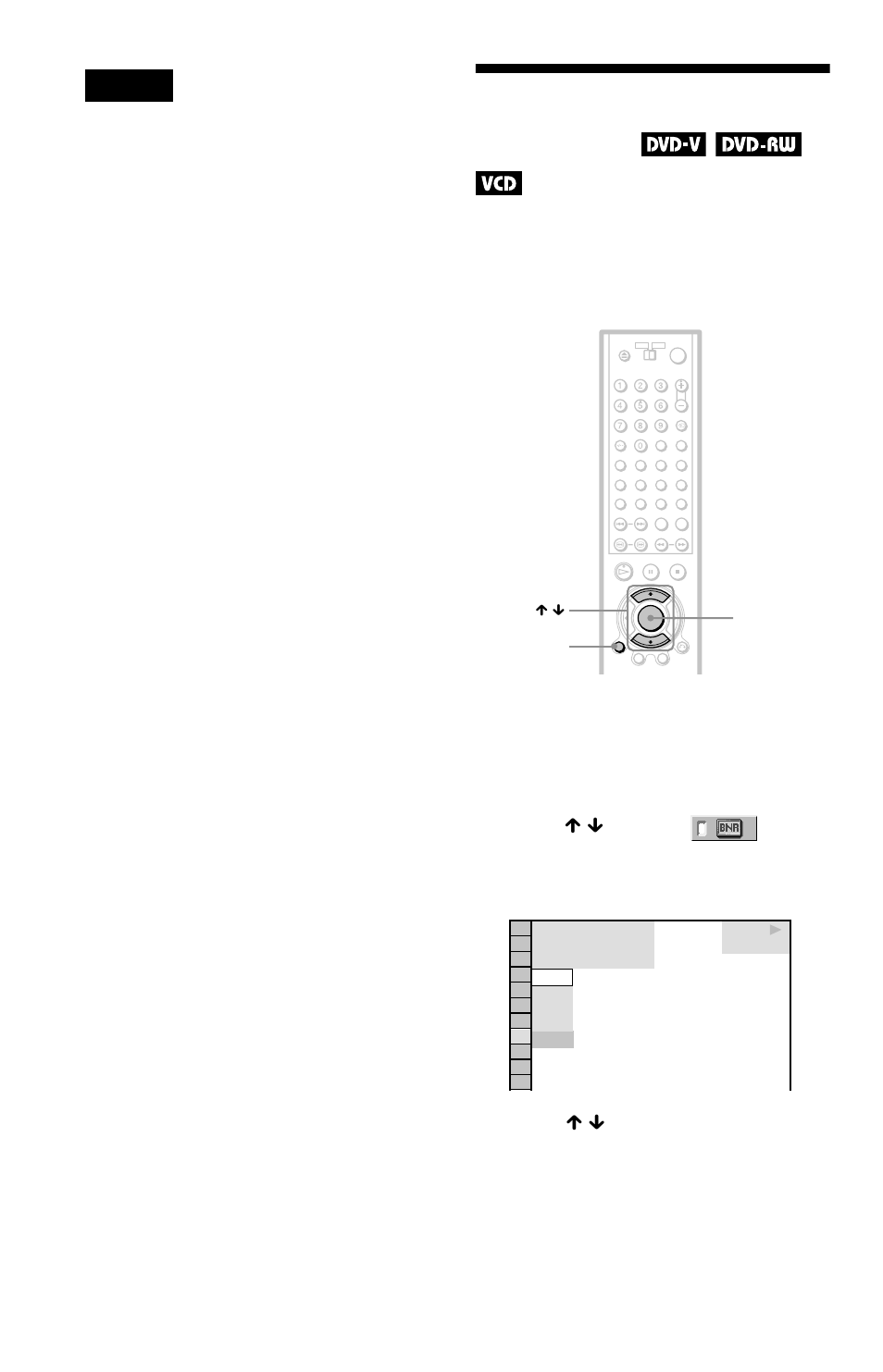 Adjusting the picture quality (bnr), Adjusting the picture quality | Sony DVP-NS705V  EN User Manual | Page 62 / 92
