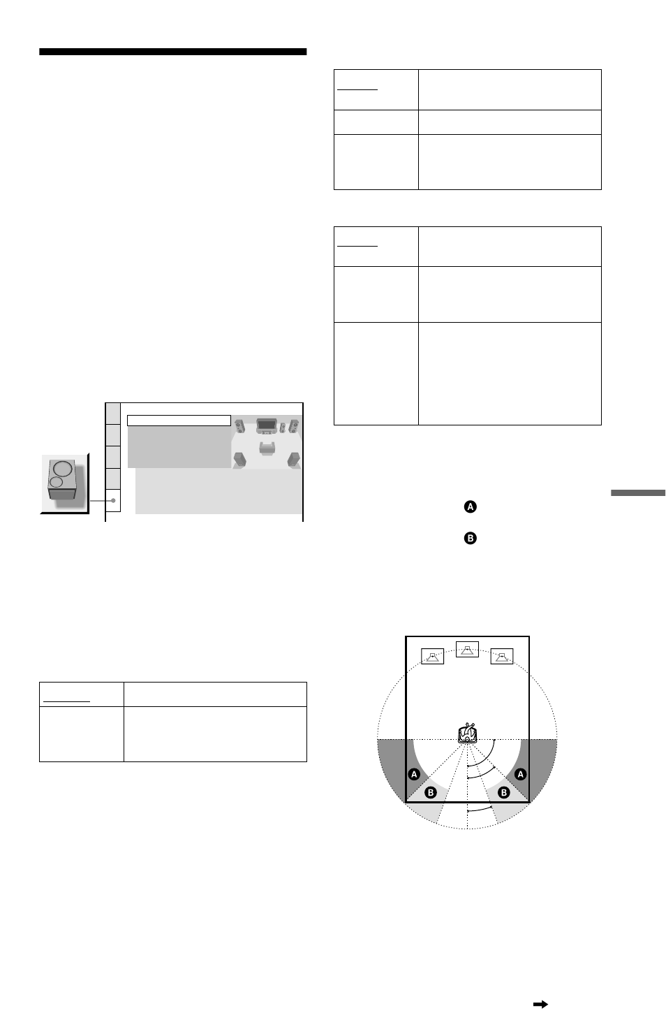 Settings for the speakers (speaker setup), Settings for the speakers, Speaker setup) | Size | Sony DVP-NS705V  EN User Manual | Page 81 / 92