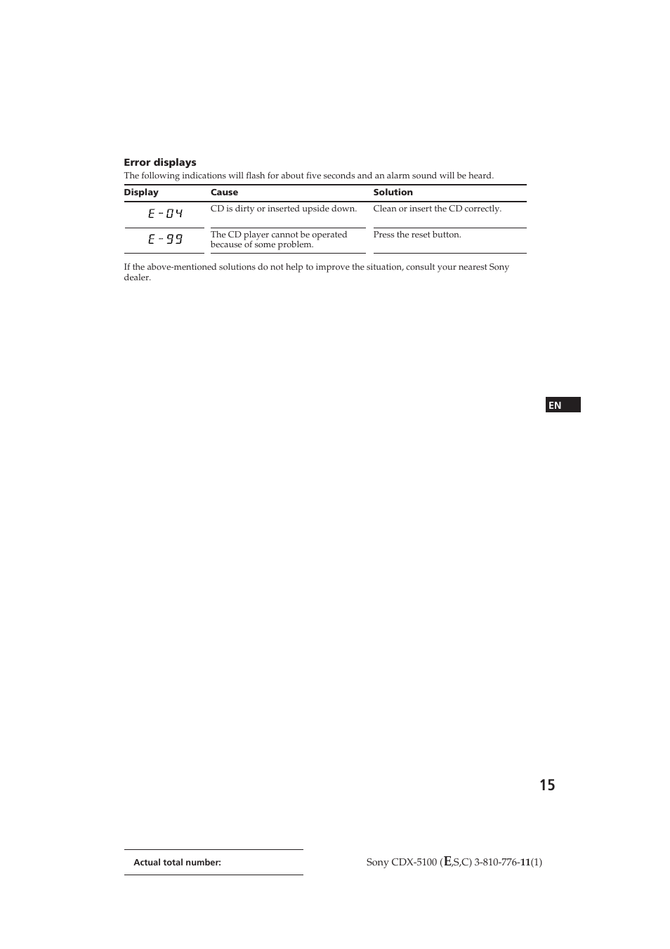 Sony CDX-5100 User Manual | Page 15 / 31