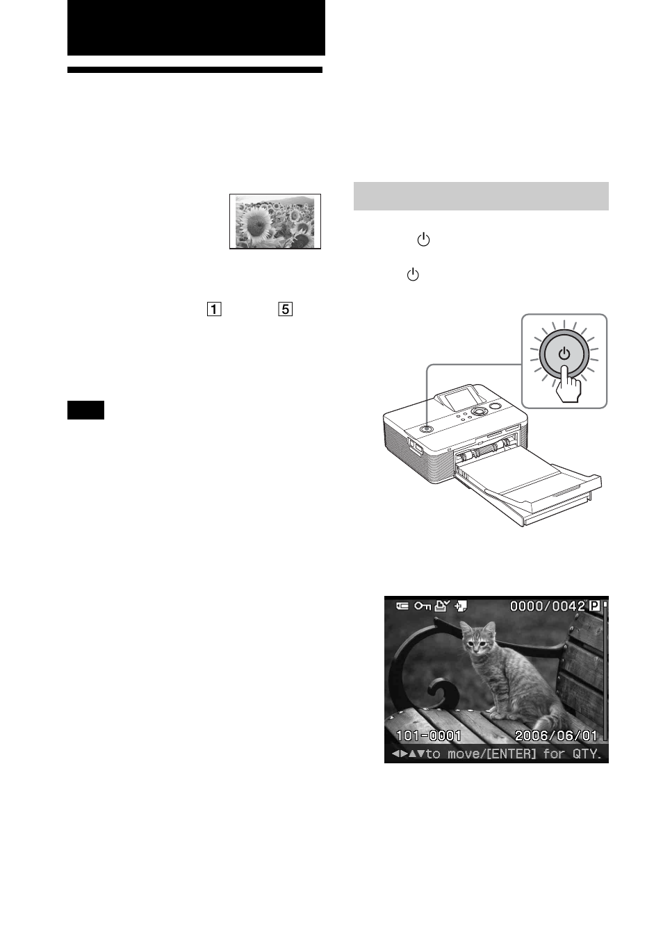 Making basic printing, Printing selected images, Printing an image | Sony DPP-FP55 User Manual | Page 20 / 92