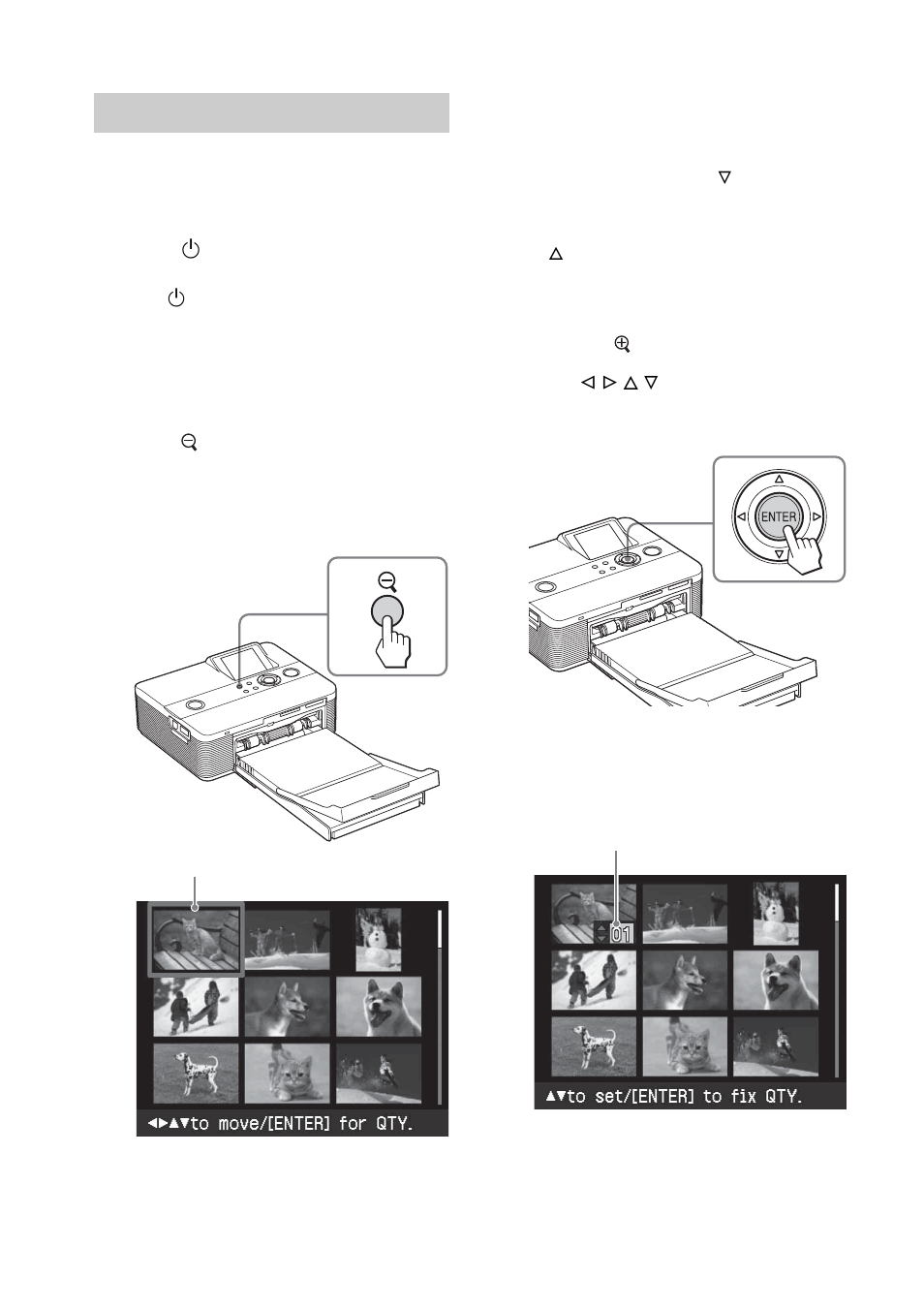 Printing multiple images | Sony DPP-FP55 User Manual | Page 22 / 92