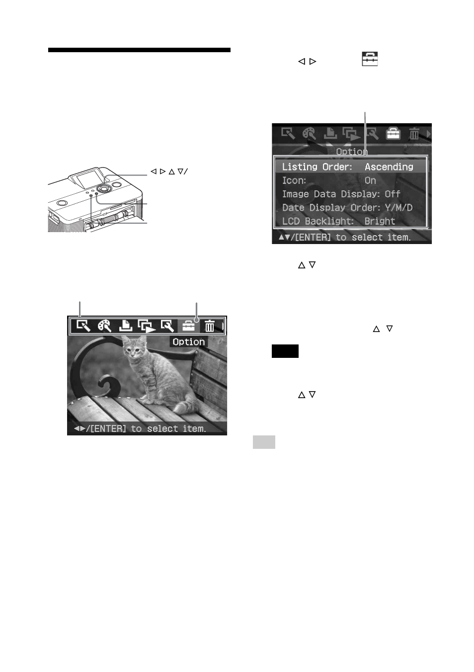 Changing the printer preferences (option), Changing the printer preferences, Option) | Sony DPP-FP55 User Manual | Page 44 / 92