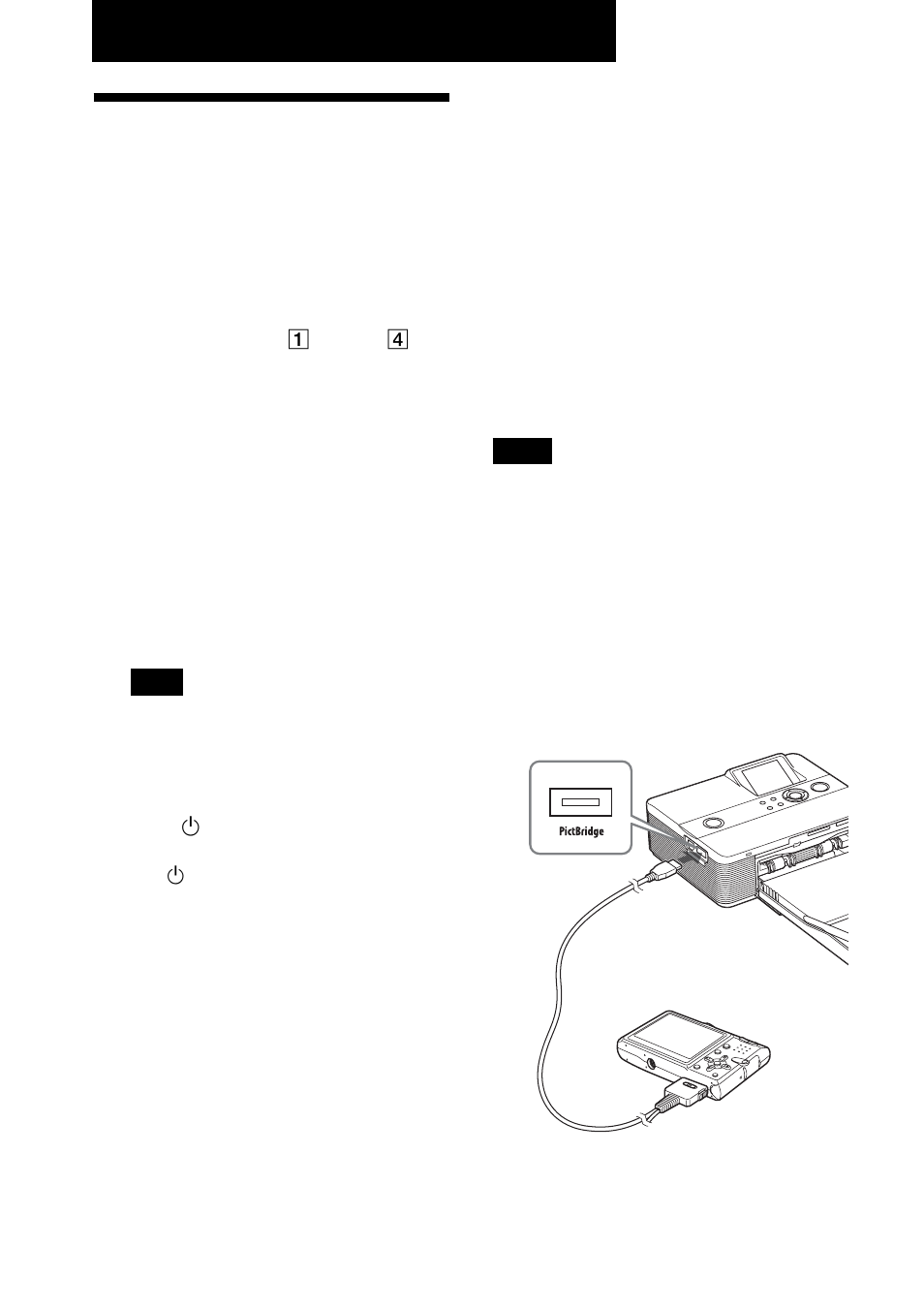 Printing from a pictbridge camera, Printing images from the digital camera, Printing images from the digital | Camera | Sony DPP-FP55 User Manual | Page 46 / 92