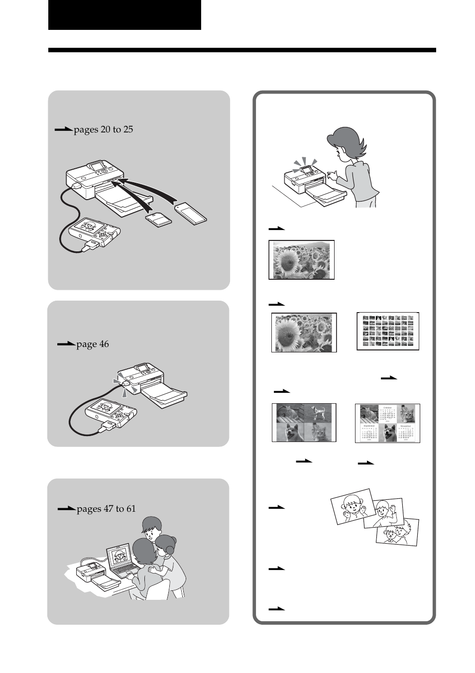 Before you begin, What you can do with this printer | Sony DPP-FP55 User Manual | Page 6 / 92