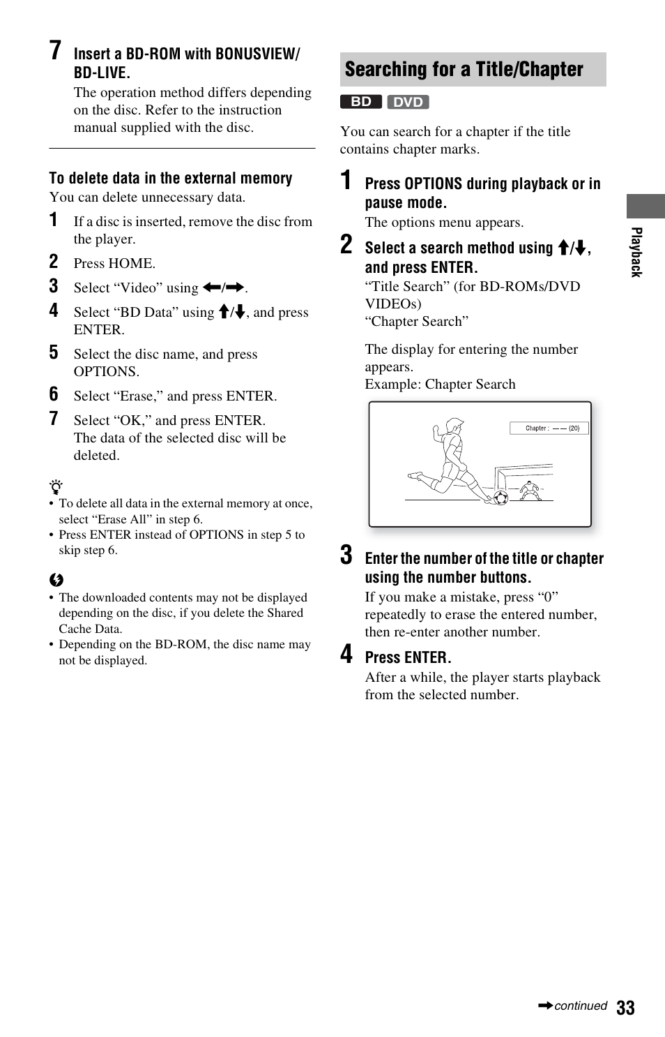 Searching for a title/chapter | Sony BDP-S360 User Manual | Page 33 / 79