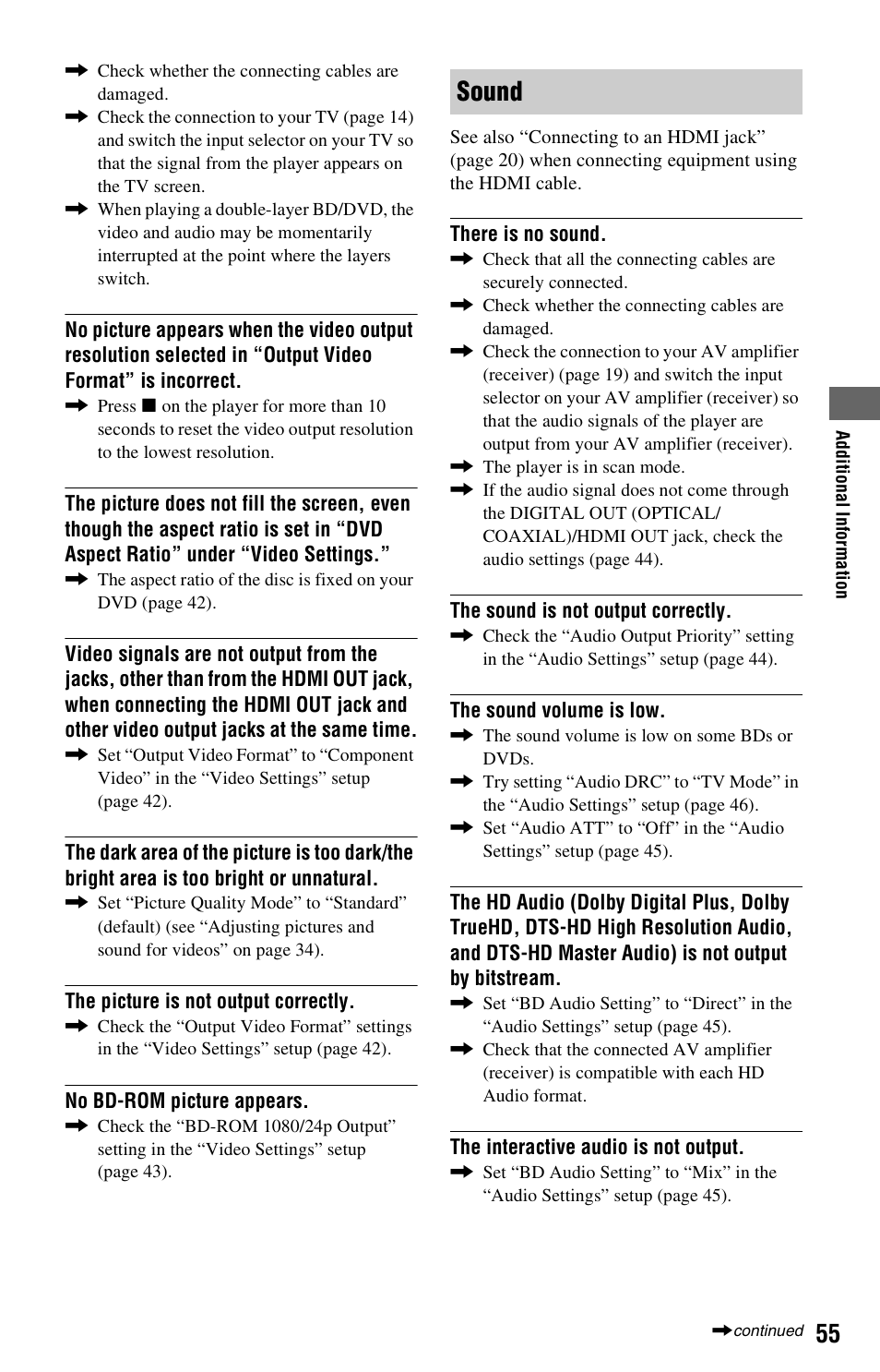 Sound | Sony BDP-S360 User Manual | Page 55 / 79