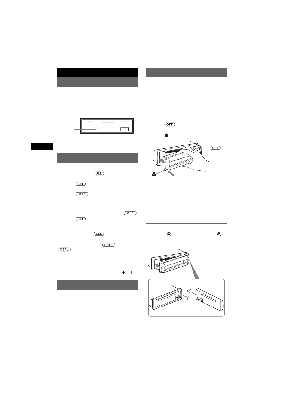 Getting started, Resetting the unit, Setting the clock | Demo mode, Detaching the front panel, Attaching the front panel | Sony CDX-R3350 User Manual | Page 4 / 100