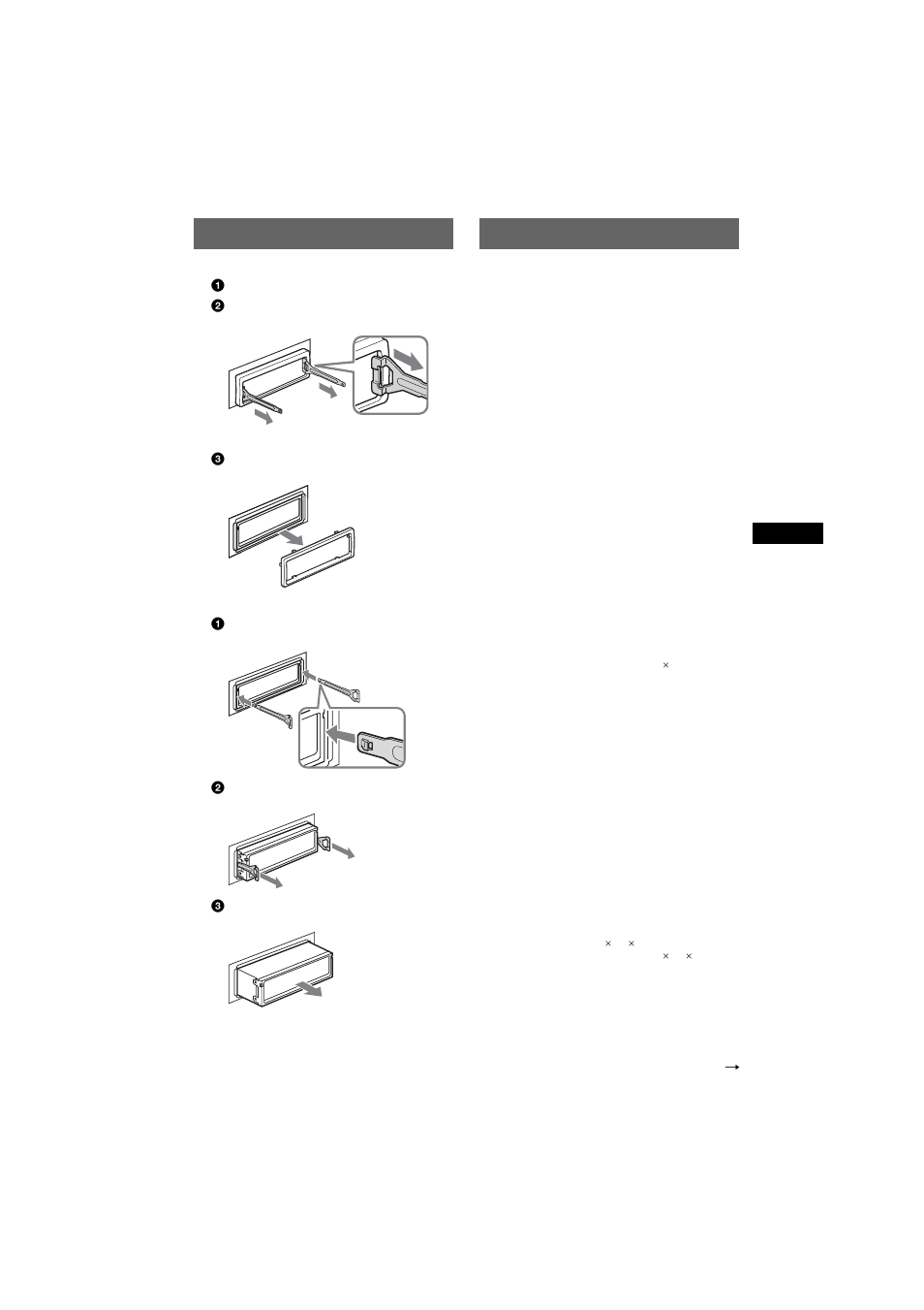 Démontage de l’appareil, Spécifications, Démontage de l’appareil spécifications | Sony CDX-R3350 User Manual | Page 55 / 100