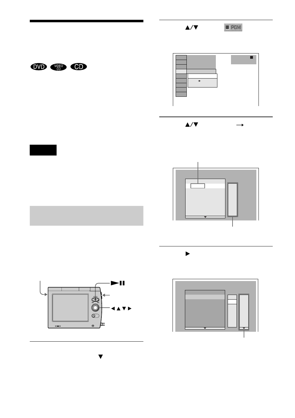 A-b repeat play), N (28), Ns (28 | Various play mode functions, Creating your own program (program play) | Sony D-VM1 User Manual | Page 28 / 80