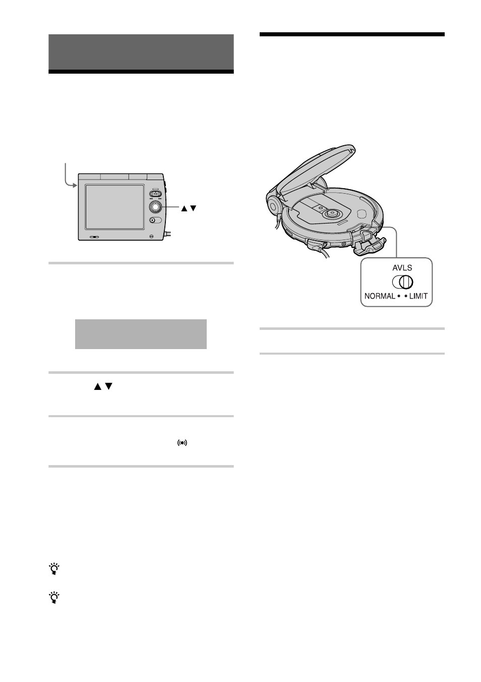 Using various additional functions, Setting the alarm, Protecting your hearing (avls) | Setting the alarm protecting your hearing (avls), Protecting your hearing | Sony D-VM1 User Manual | Page 48 / 80