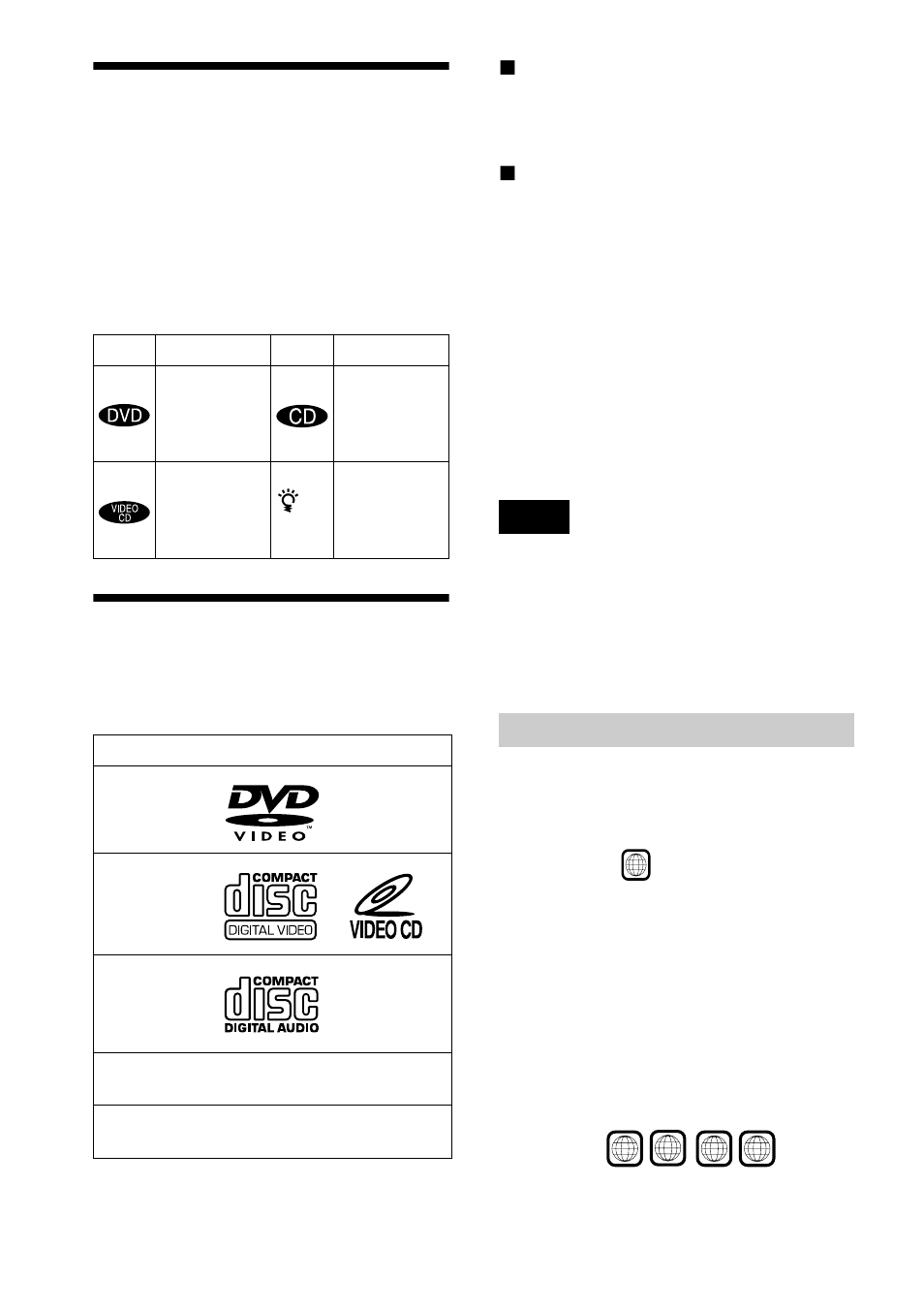 About this manual, This player can play the following discs | Sony D-VM1 User Manual | Page 8 / 80