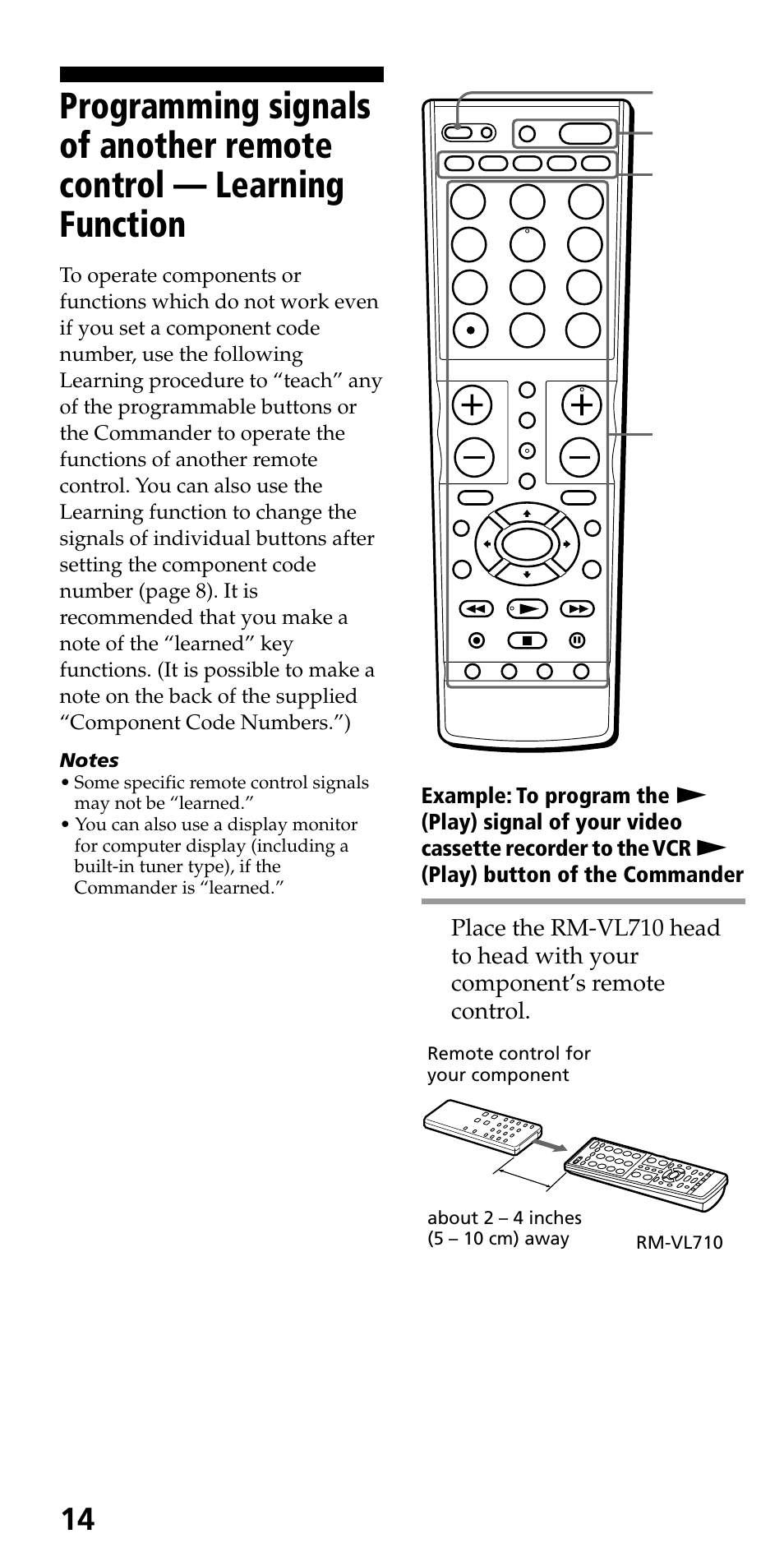 Sony RM-VL710 User Manual | Page 14 / 44