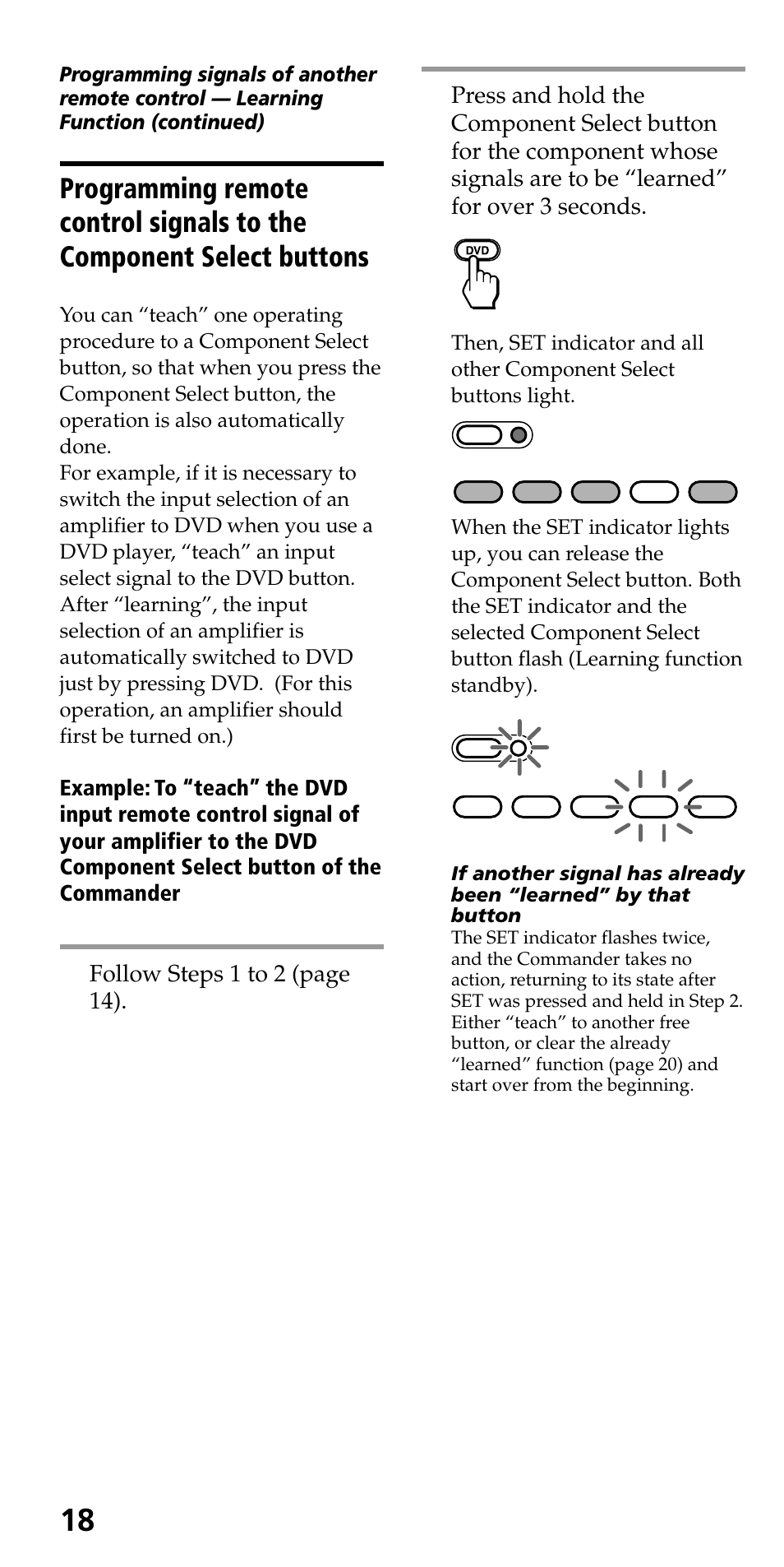 Follow steps 1 to 2 (page 14) | Sony RM-VL710 User Manual | Page 18 / 44