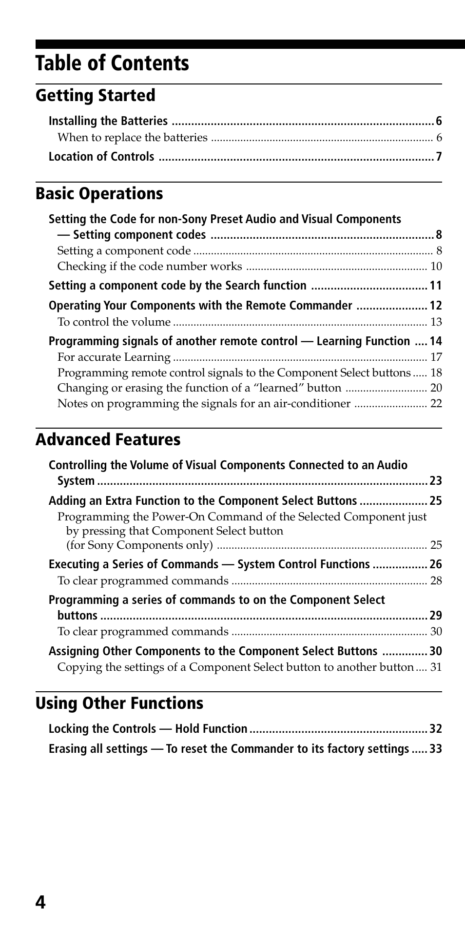 Sony RM-VL710 User Manual | Page 4 / 44