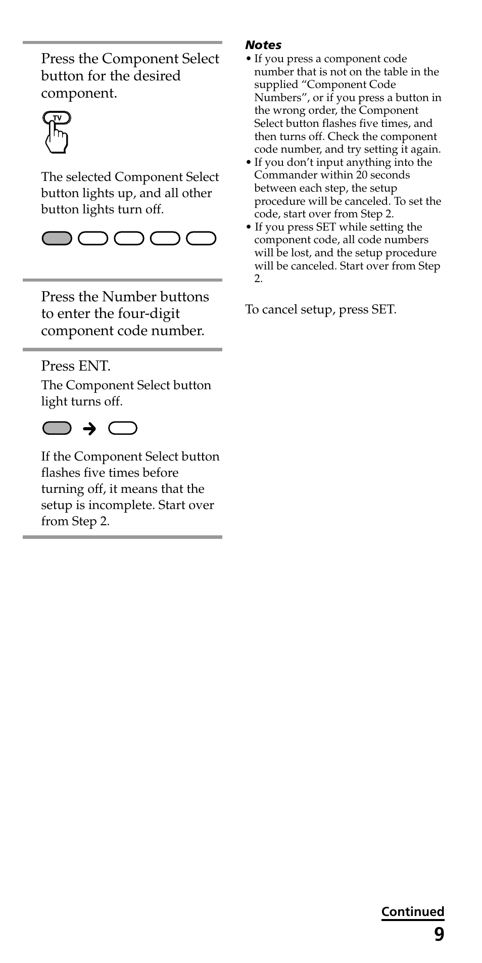 Press ent | Sony RM-VL710 User Manual | Page 9 / 44