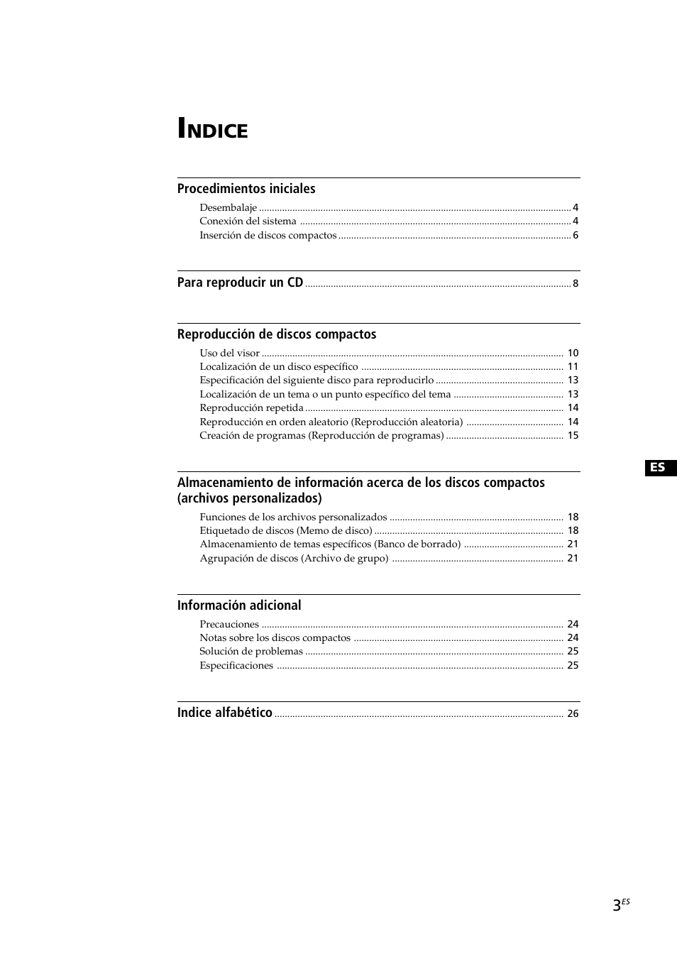 Ndice | Sony CDP-CX230 User Manual | Page 55 / 80