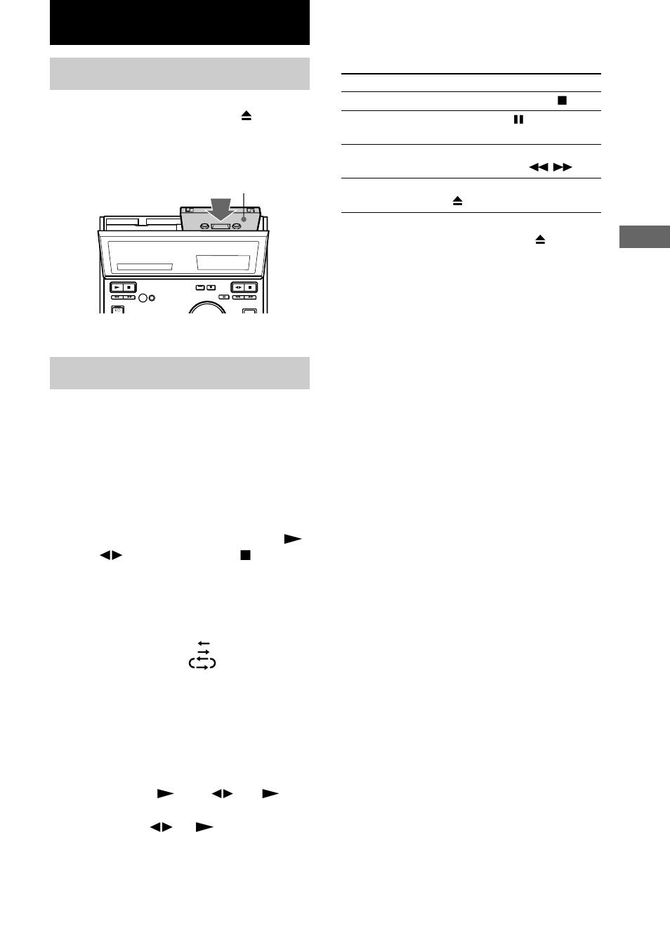 Tape, Loading a tape, Playing a tape | Other operations | Sony CMT-CP300 User Manual | Page 13 / 24