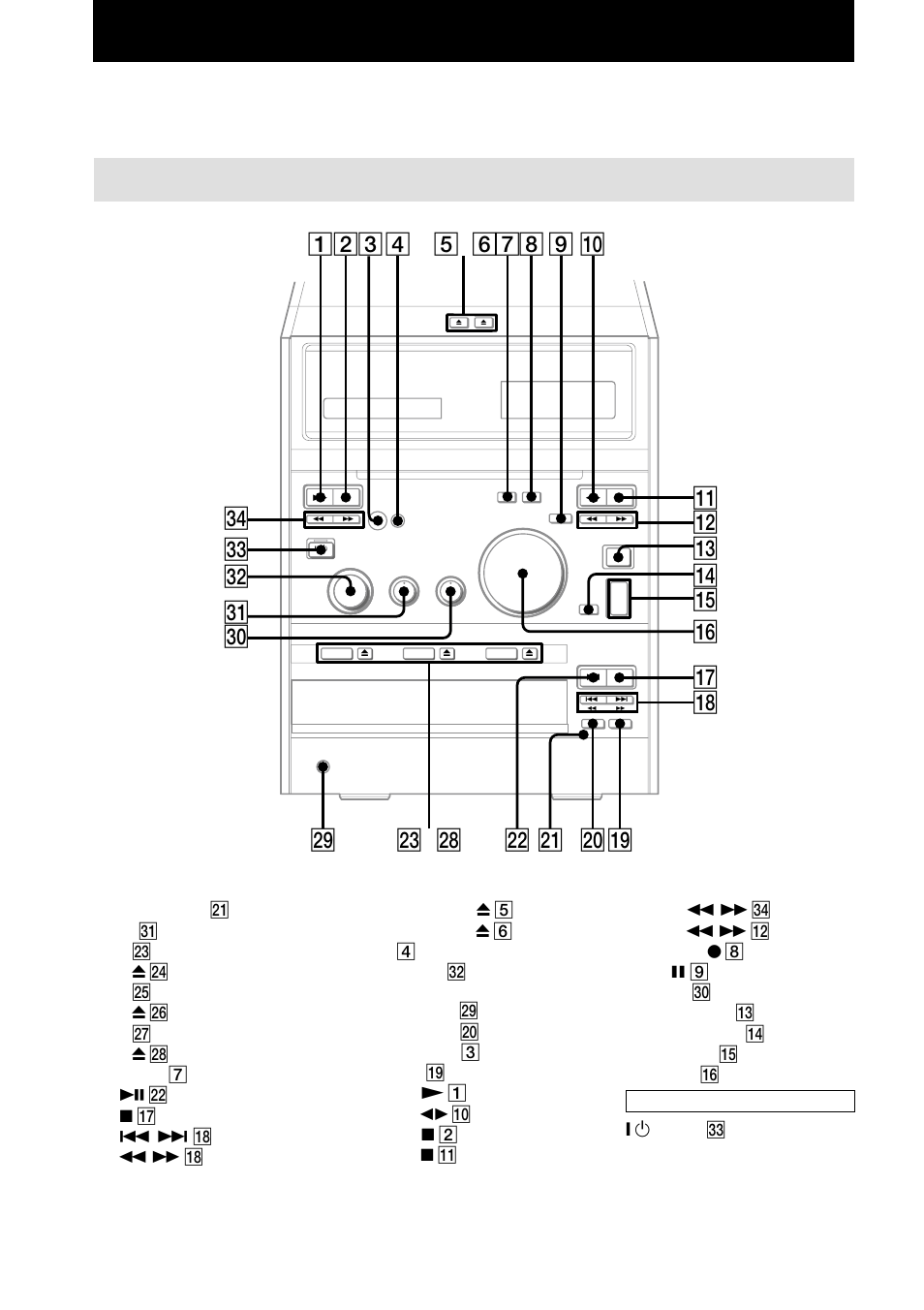 Parts identification, Main unit | Sony CMT-CP300 User Manual | Page 4 / 24