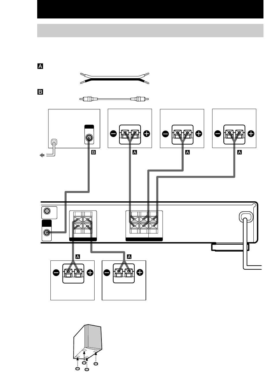 Speaker system hookups, Hooking up and setting up the speaker system | Sony HT-SL5 User Manual | Page 10 / 36