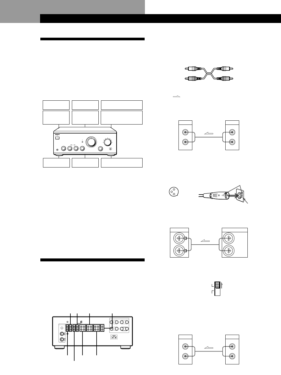 Preparativos, Descripción general de las conexiones, Conexión de componentes de audio | Preparativos 4, Antes de comenzar, Descripción general, Conexiones | Sony TA-FA777ES User Manual | Page 20 / 35