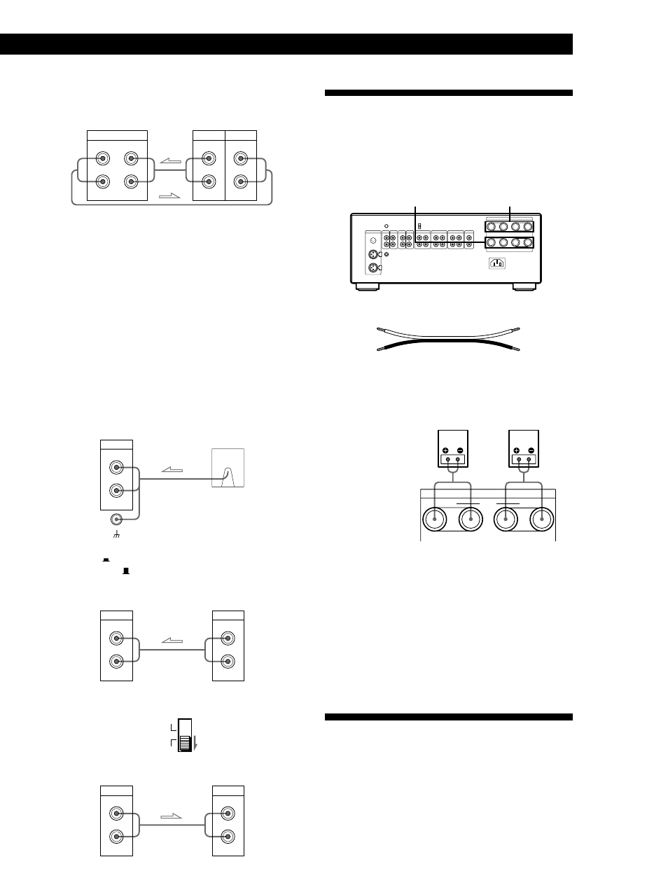 Conexión de altavoces, Conexión del cable de alimentación, Preparativos 5 | Descripción general, Conexiones, Conexión a altavoces con sistema de doble cable, Giradiscos, Televisor o deck de vídeo, Altavoz activo, etc, Qué cables se necesitan | Sony TA-FA777ES User Manual | Page 21 / 35