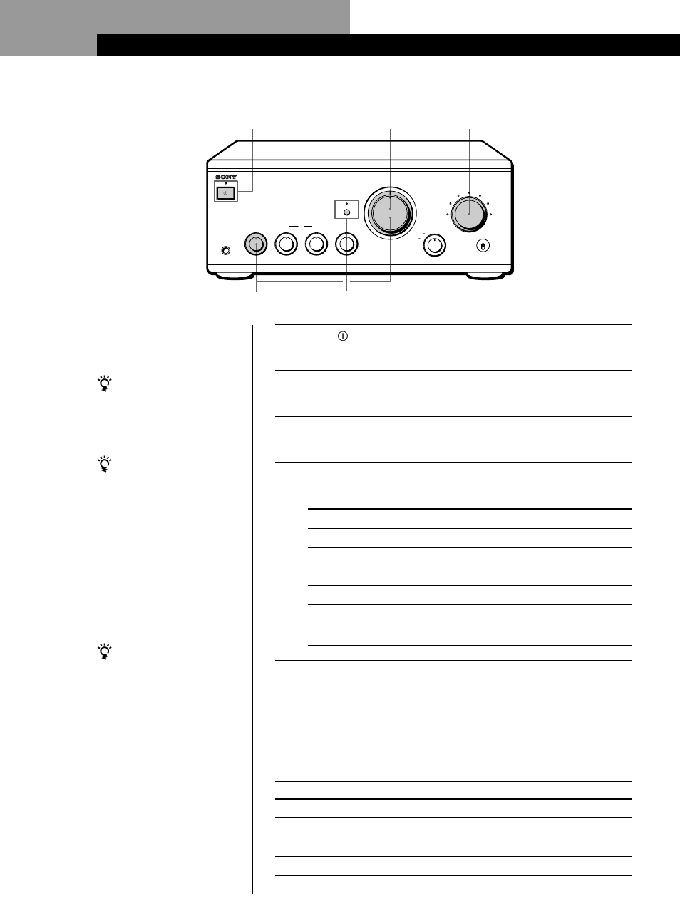 Basic operations, Listening to music, Basic operations 6 | Turn on the programme source you want to listen to, See pages 4 and 5 for hookup information, For better sound quality | Sony TA-FA777ES User Manual | Page 6 / 35