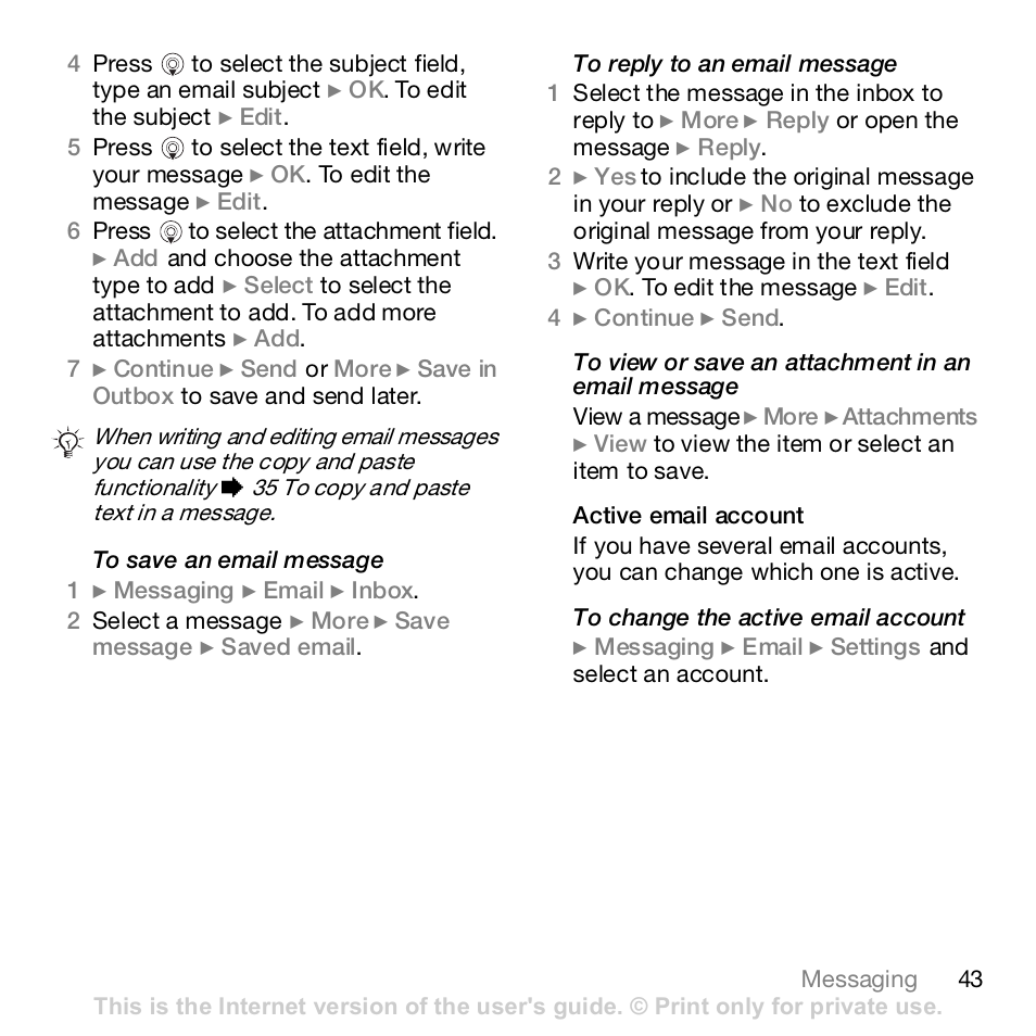 Sony Z610i User Manual | Page 43 / 96
