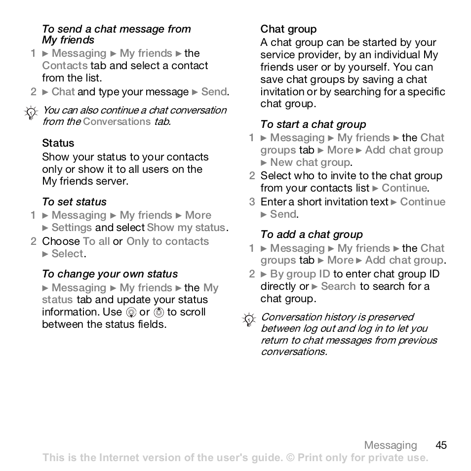 Sony Z610i User Manual | Page 45 / 96