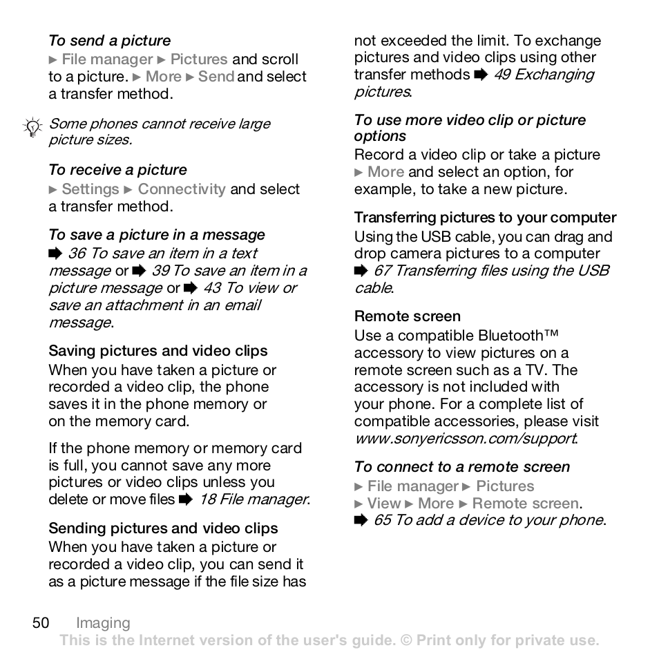 Sony Z610i User Manual | Page 50 / 96