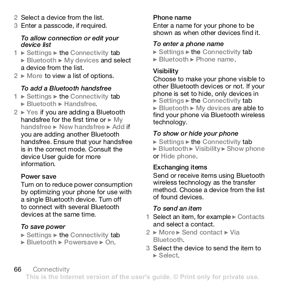 Sony Z610i User Manual | Page 66 / 96