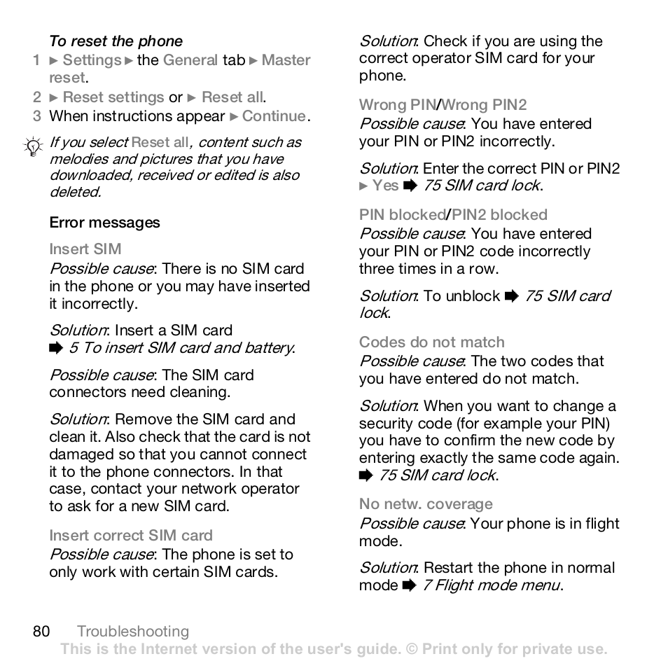 Sony Z610i User Manual | Page 80 / 96