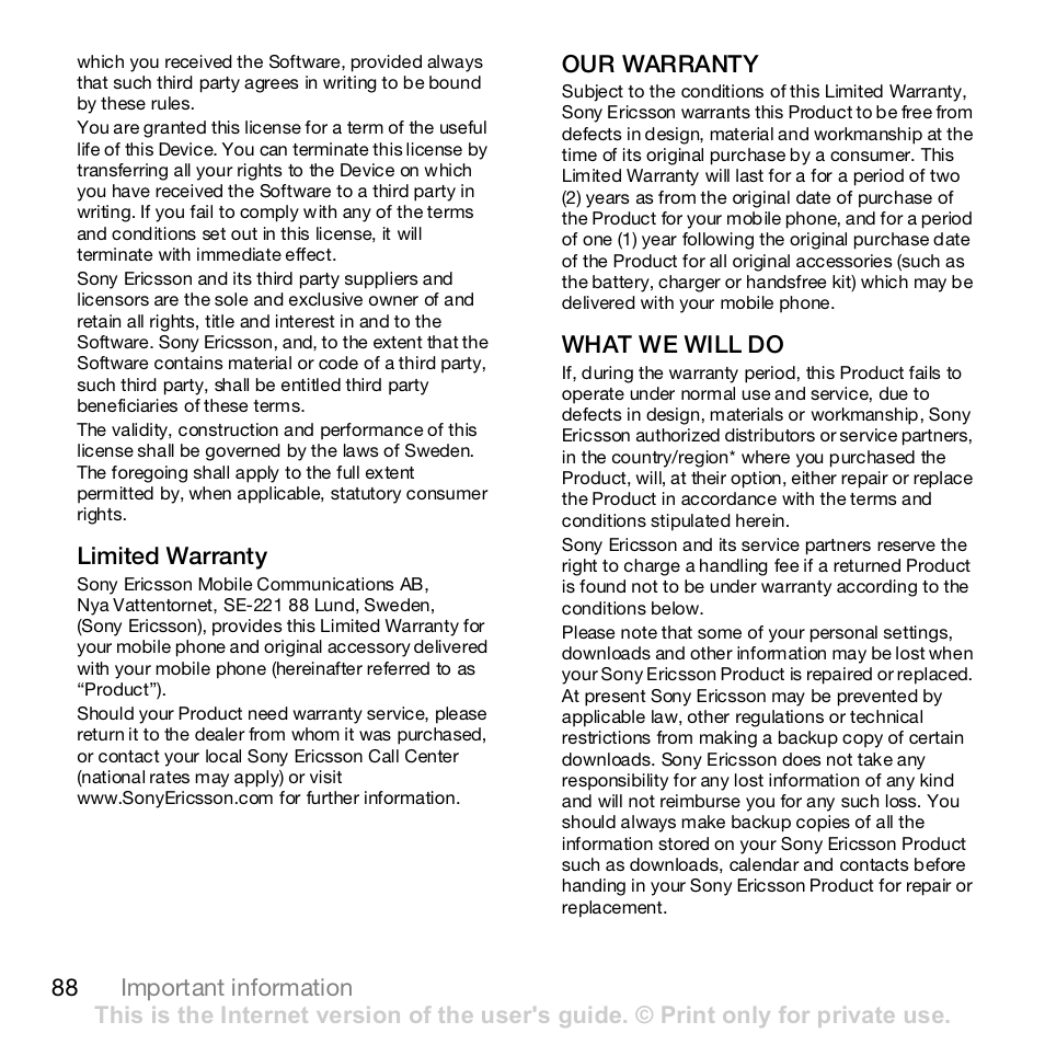 Sony Z610i User Manual | Page 88 / 96