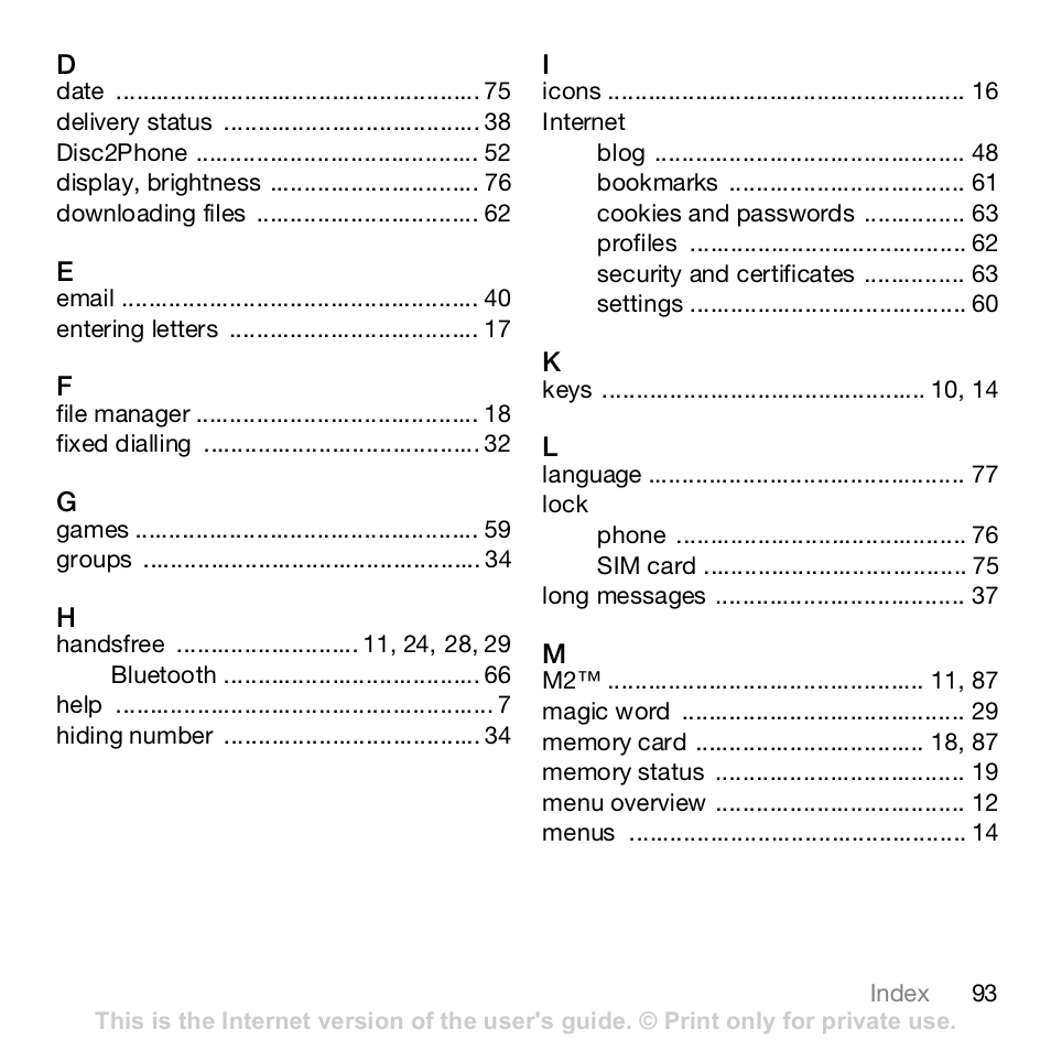 Sony Z610i User Manual | Page 93 / 96