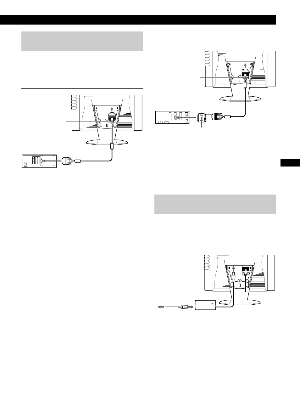 Préparation, 1re étape : raccordez le moniteur à l’ordinateur, 2e étape : branchez le cordon d’alimentation | Sony CPD-M151 User Manual | Page 27 / 104