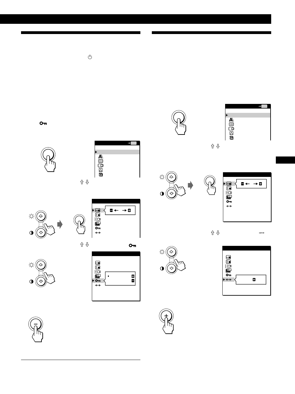 Verrouillage des commandes, Réinitialisation des réglages, Personnalisation du moniteur | Sony CPD-M151 User Manual | Page 37 / 104