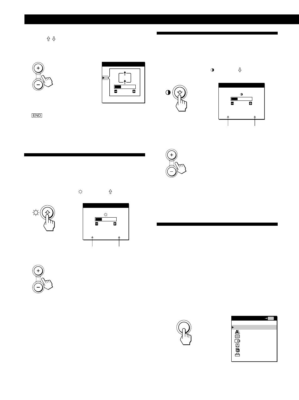 Einstellen der bildhelligkeit, Einstellen des kontrasts, Ändern oder einstellen der farbtemperatur | Einstellen des monitors | Sony CPD-M151 User Manual | Page 54 / 104