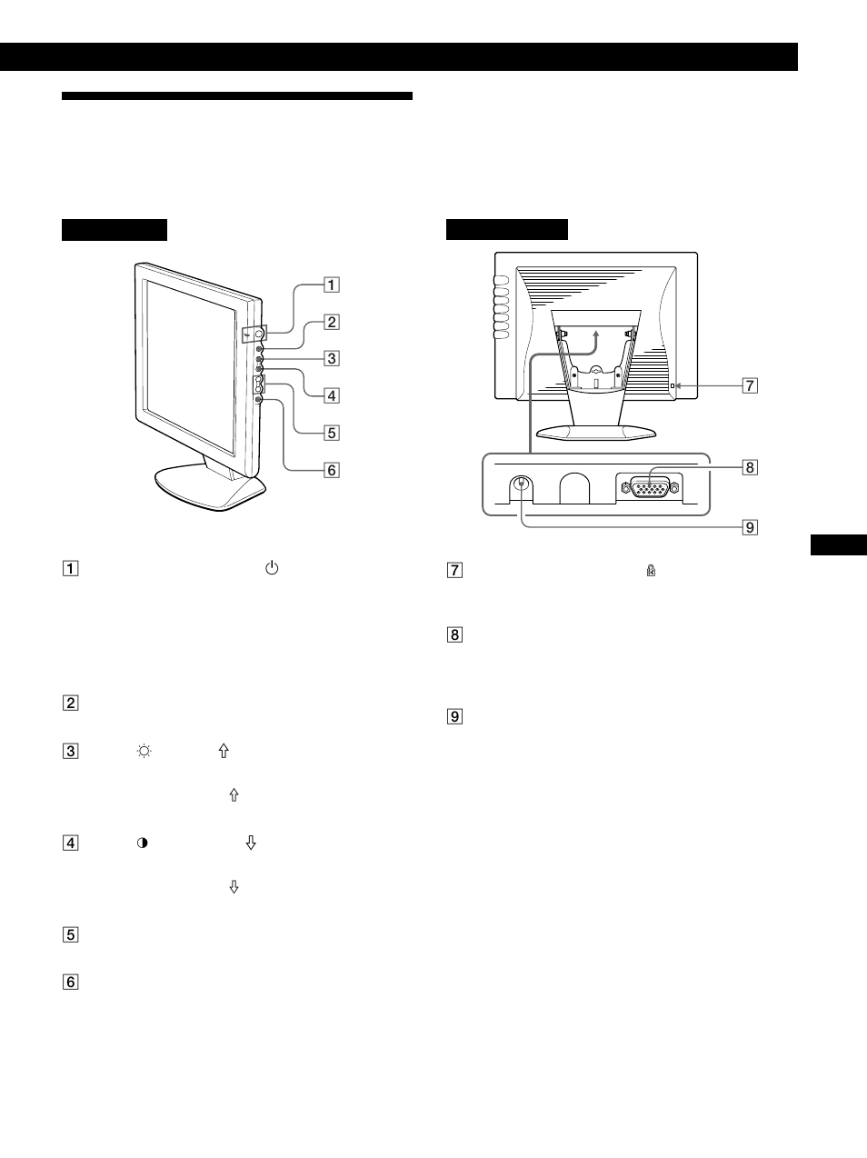Identificación de los componentes y controles | Sony CPD-M151 User Manual | Page 65 / 104