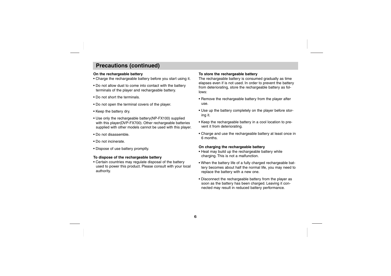 Precautions (continued) | Sony DPS5032N User Manual | Page 6 / 69